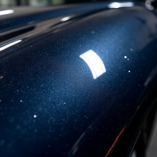 Carrozzeria con evidenti graffi circolari (swirls) sotto una luce diretta, opaca e segnata.